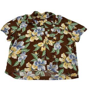 Liz Claiborne Lizwear Vintage‎ 90s Floral Hawaiian Women's size Large Cropped